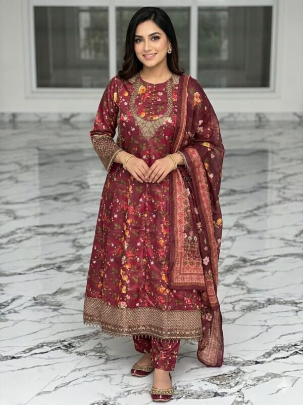 3 Piece Frock (stitched) Fabric/ Bana Dora